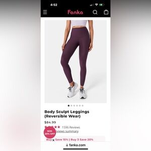 Fanka Body Sculpt Full Reversible Full Length Legging - Midnight M